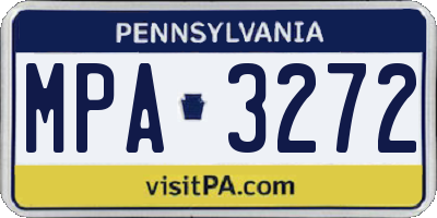 PA license plate MPA3272