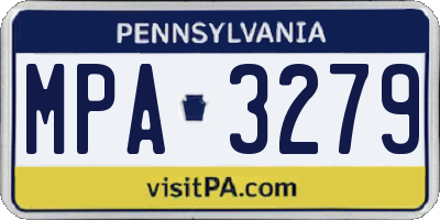 PA license plate MPA3279