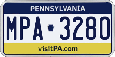 PA license plate MPA3280