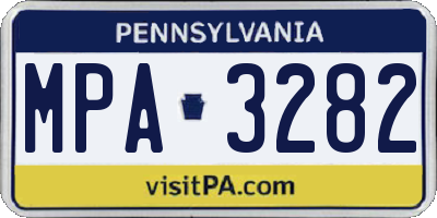 PA license plate MPA3282
