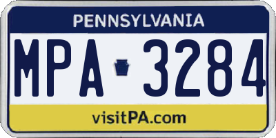 PA license plate MPA3284