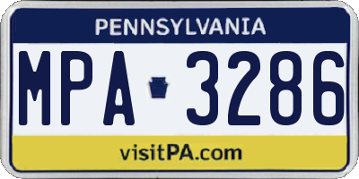 PA license plate MPA3286