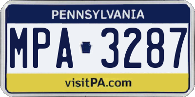 PA license plate MPA3287