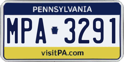 PA license plate MPA3291
