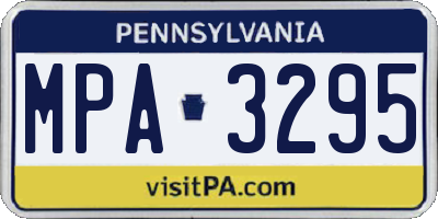 PA license plate MPA3295