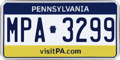 PA license plate MPA3299