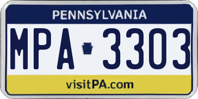 PA license plate MPA3303