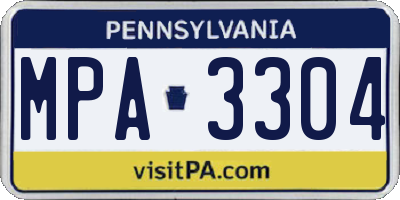 PA license plate MPA3304