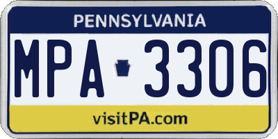 PA license plate MPA3306