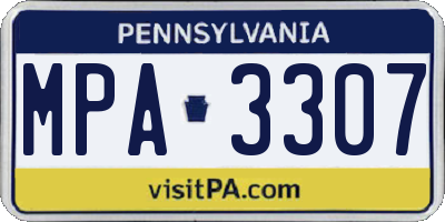 PA license plate MPA3307