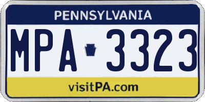 PA license plate MPA3323