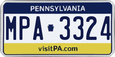 PA license plate MPA3324