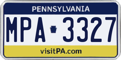 PA license plate MPA3327