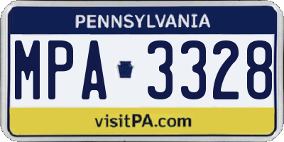 PA license plate MPA3328