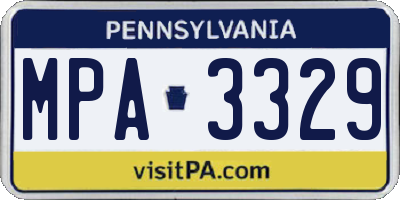 PA license plate MPA3329