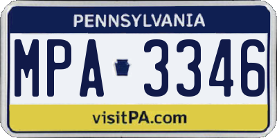 PA license plate MPA3346