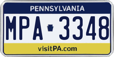 PA license plate MPA3348