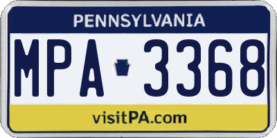 PA license plate MPA3368