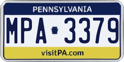 PA license plate MPA3379