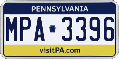 PA license plate MPA3396