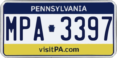 PA license plate MPA3397