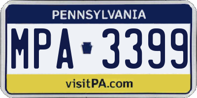 PA license plate MPA3399