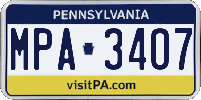 PA license plate MPA3407