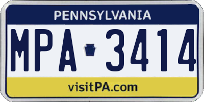 PA license plate MPA3414