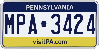PA license plate MPA3424