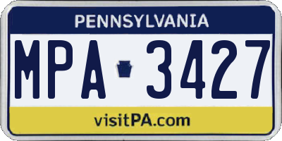 PA license plate MPA3427
