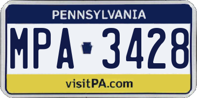 PA license plate MPA3428