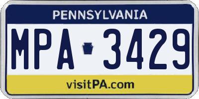 PA license plate MPA3429