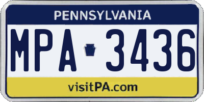 PA license plate MPA3436