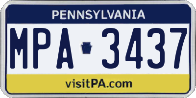 PA license plate MPA3437