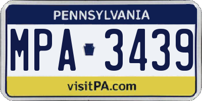 PA license plate MPA3439
