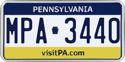 PA license plate MPA3440