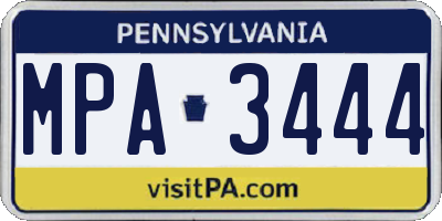 PA license plate MPA3444