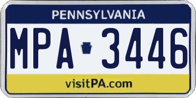 PA license plate MPA3446