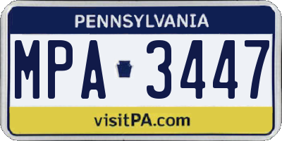 PA license plate MPA3447