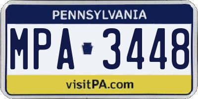PA license plate MPA3448