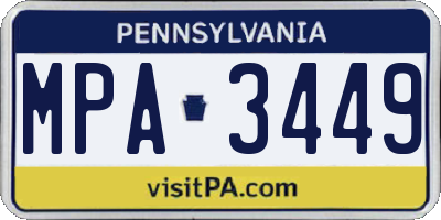 PA license plate MPA3449