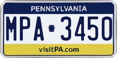PA license plate MPA3450