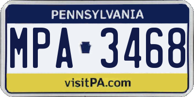 PA license plate MPA3468