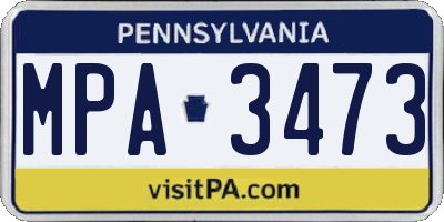 PA license plate MPA3473