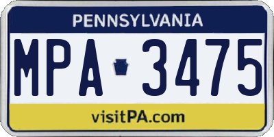 PA license plate MPA3475