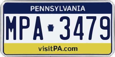 PA license plate MPA3479