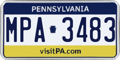 PA license plate MPA3483