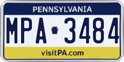 PA license plate MPA3484