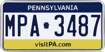 PA license plate MPA3487