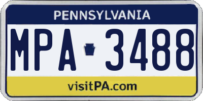 PA license plate MPA3488